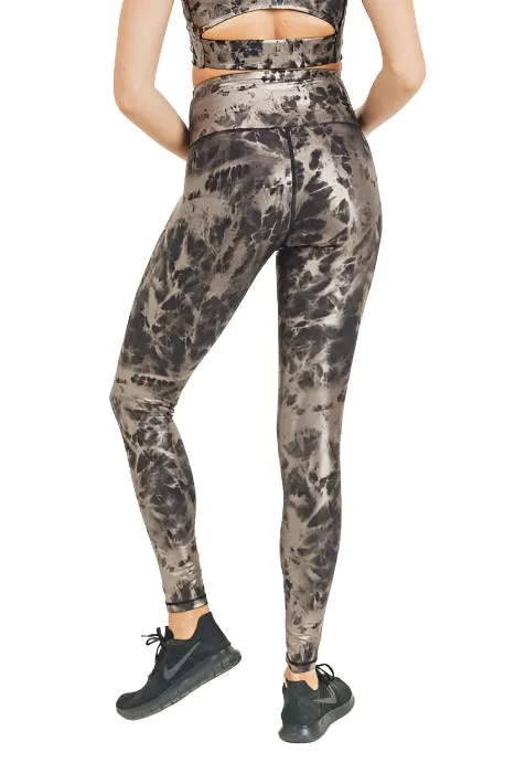 Mono B Metallic Foil Printed High-Waist Leggings APH2873 and Plus