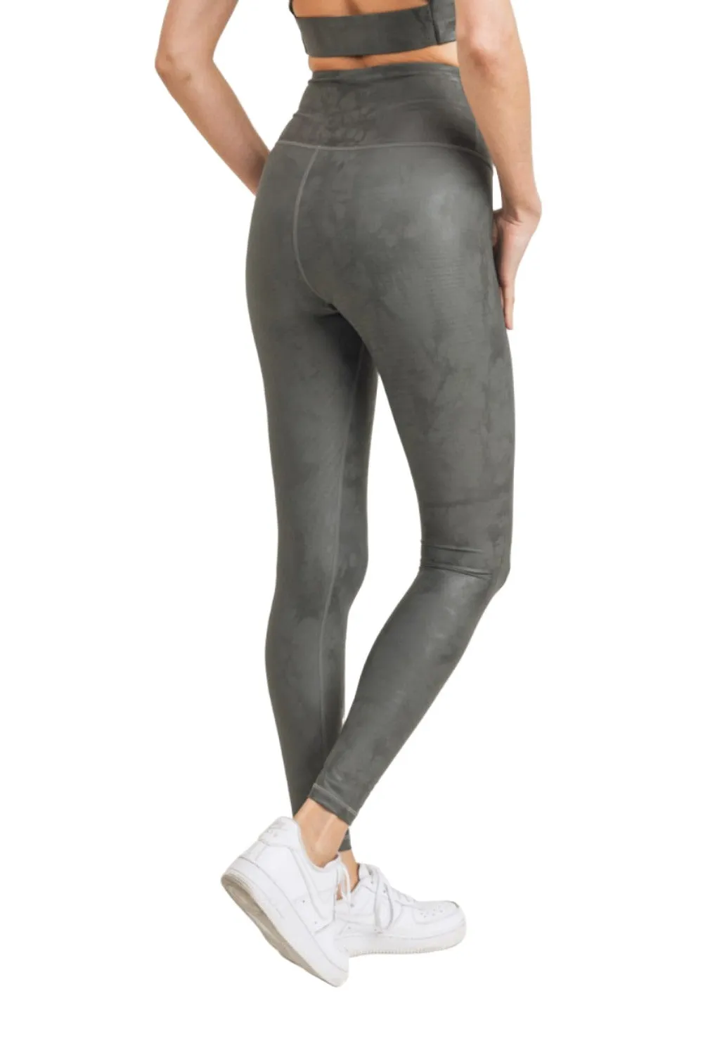 Mono B Metallic Foil Printed High-Waist Leggings APH2873 and Plus