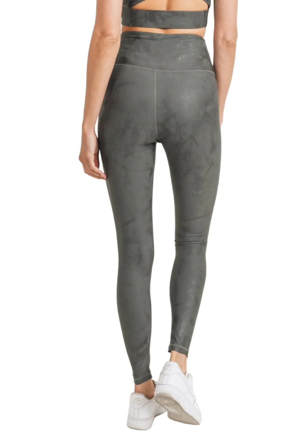 Mono B Metallic Foil Printed High-Waist Leggings APH2873 and Plus