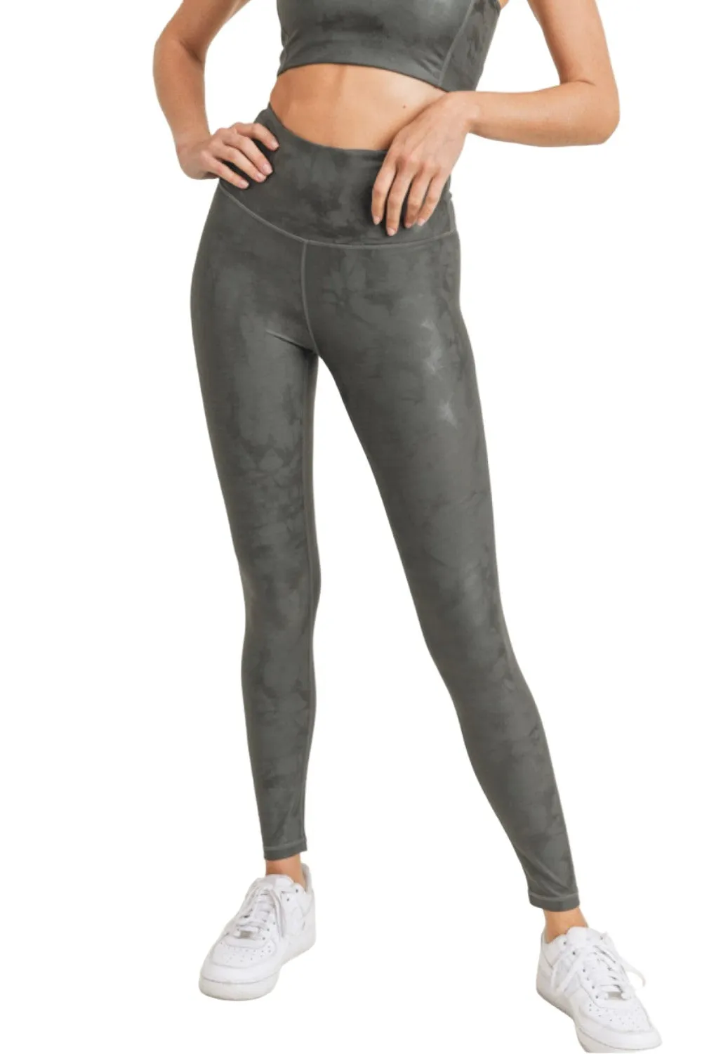 Mono B Metallic Foil Printed High-Waist Leggings APH2873 and Plus