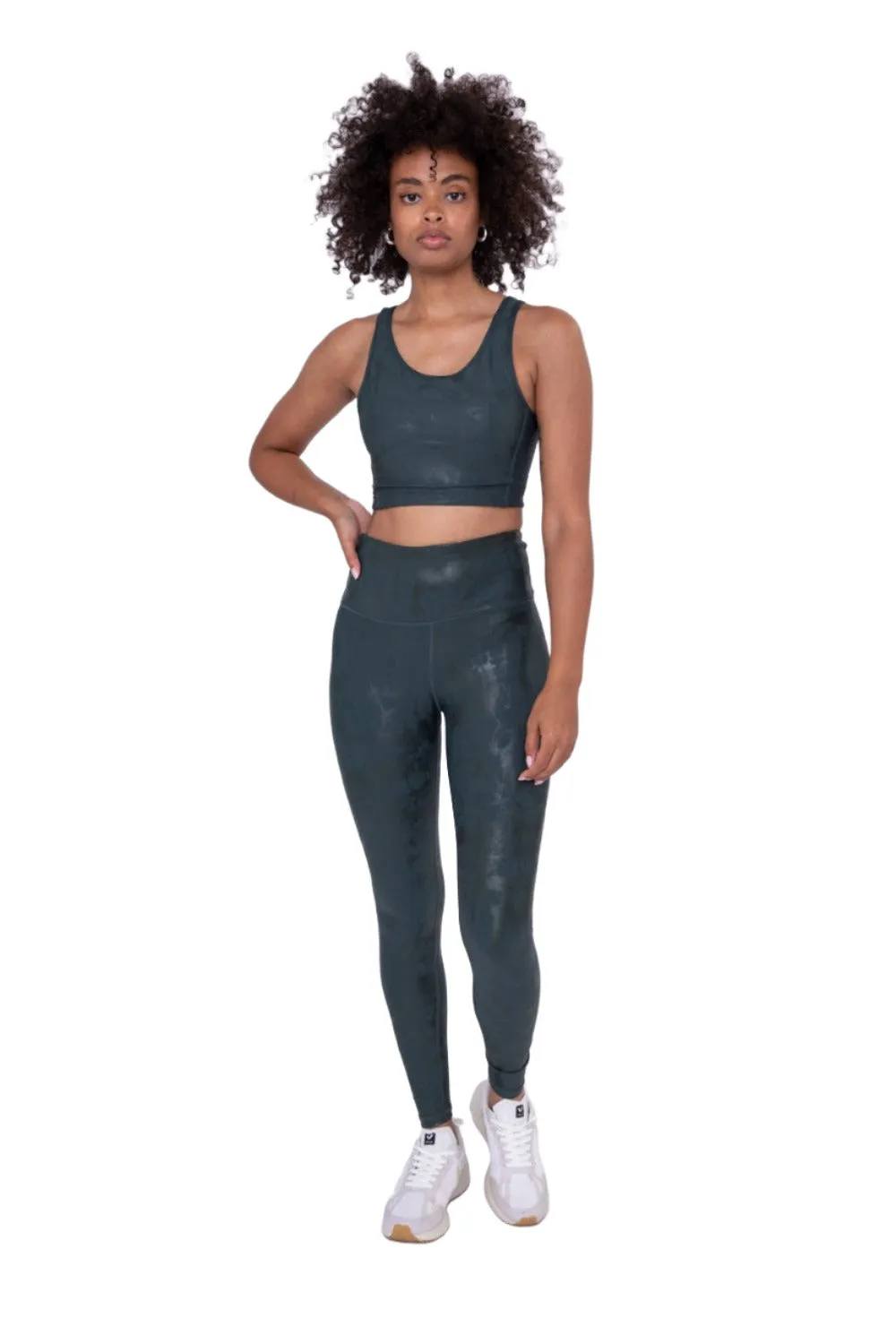 Mono B Metallic Foil Printed High-Waist Leggings APH2873 and Plus