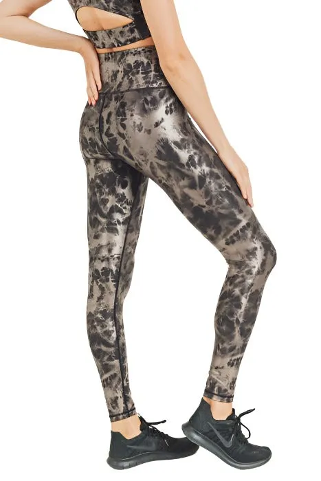 Mono B Metallic Foil Printed High-Waist Leggings APH2873 and Plus