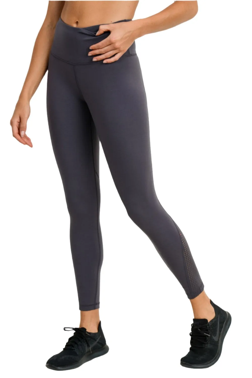 Mono B Perforated Panel Highwaist Performance Leggings APH2461