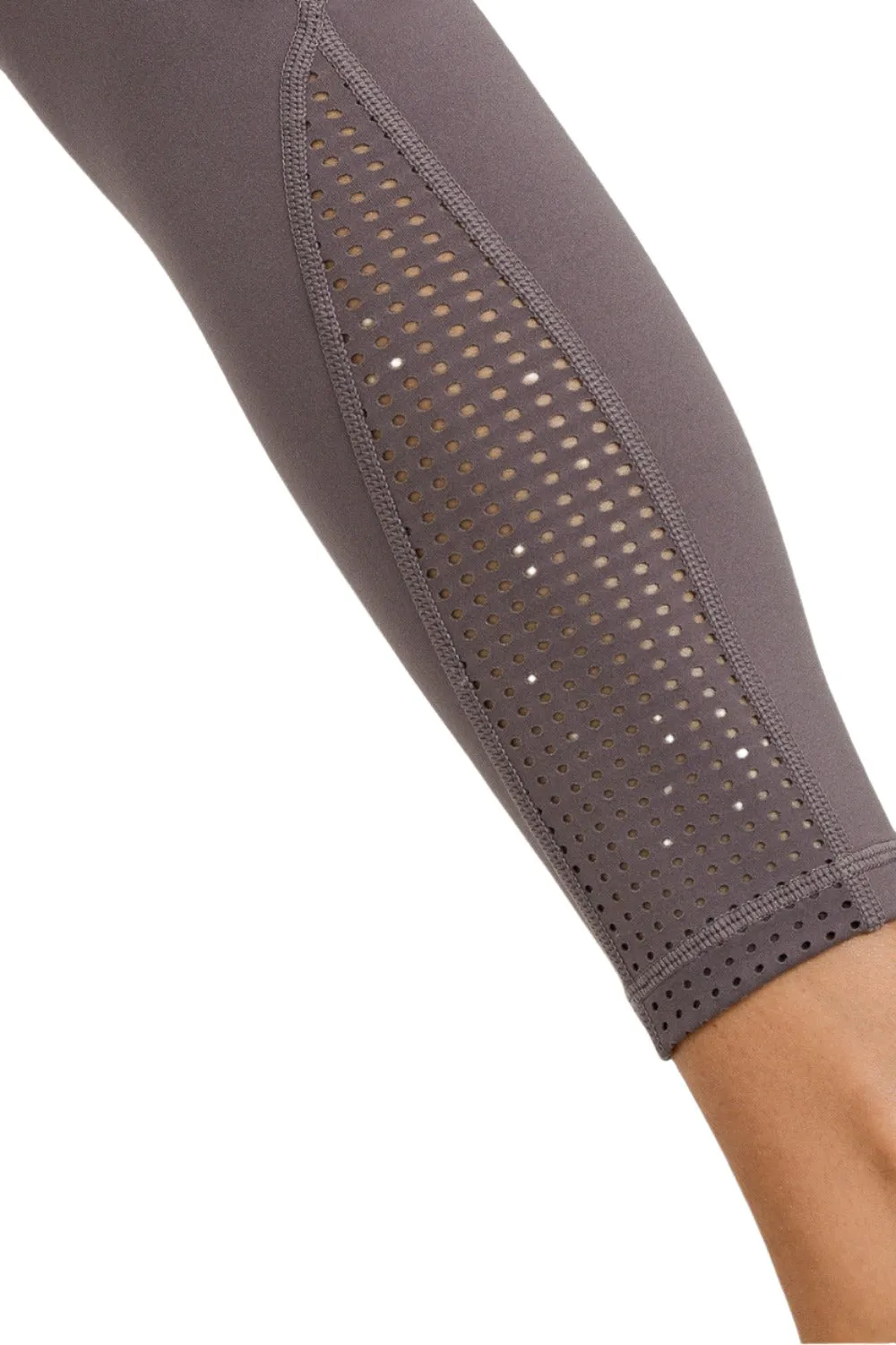 Mono B Perforated Panel Highwaist Performance Leggings APH2461