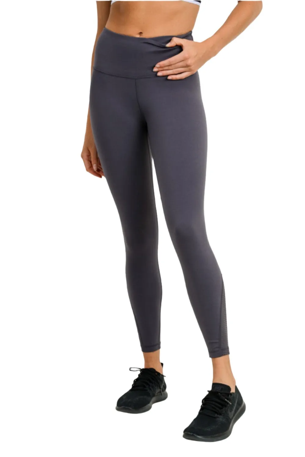 Mono B Perforated Panel Highwaist Performance Leggings APH2461