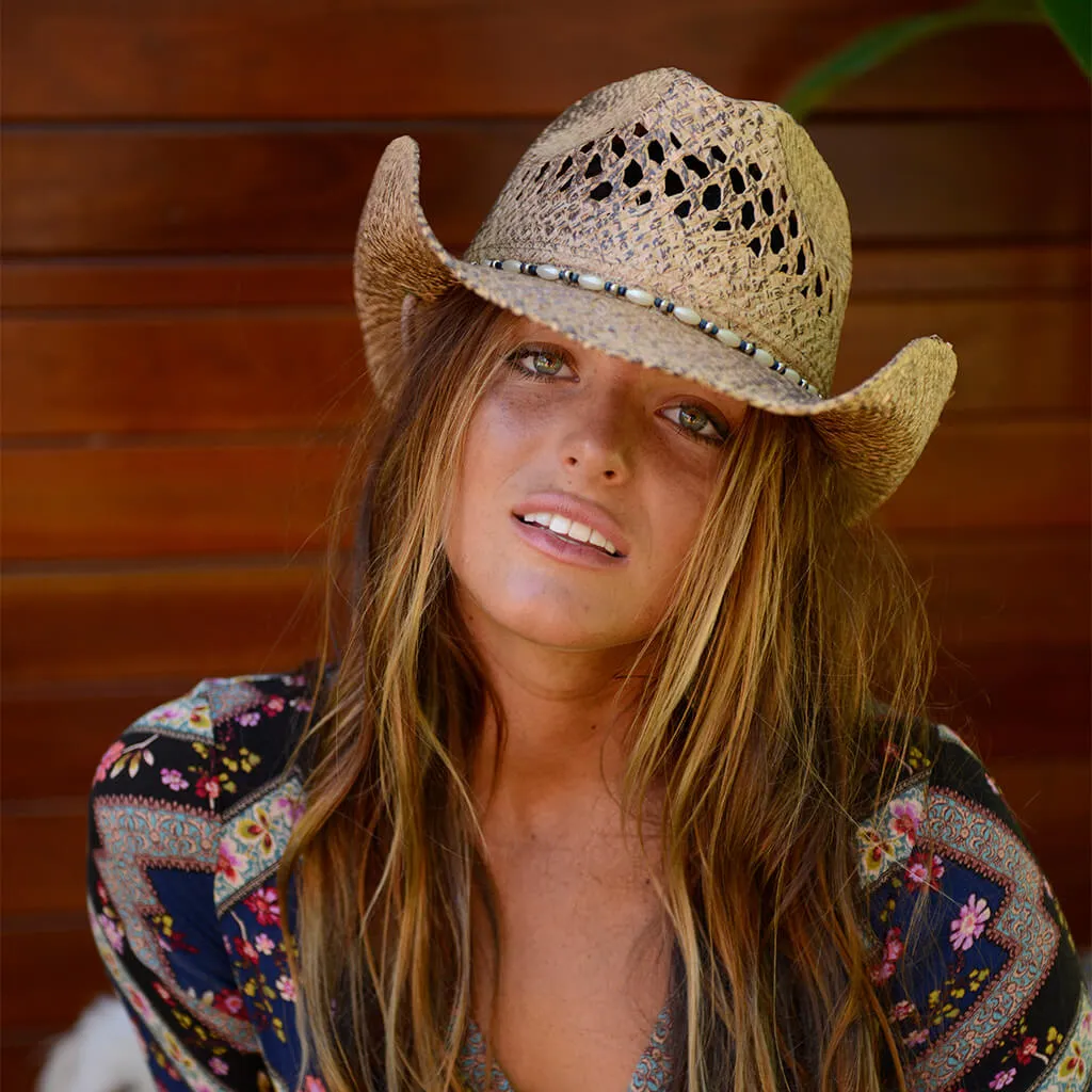 Pearl Western Raffia Cowgirl Hat