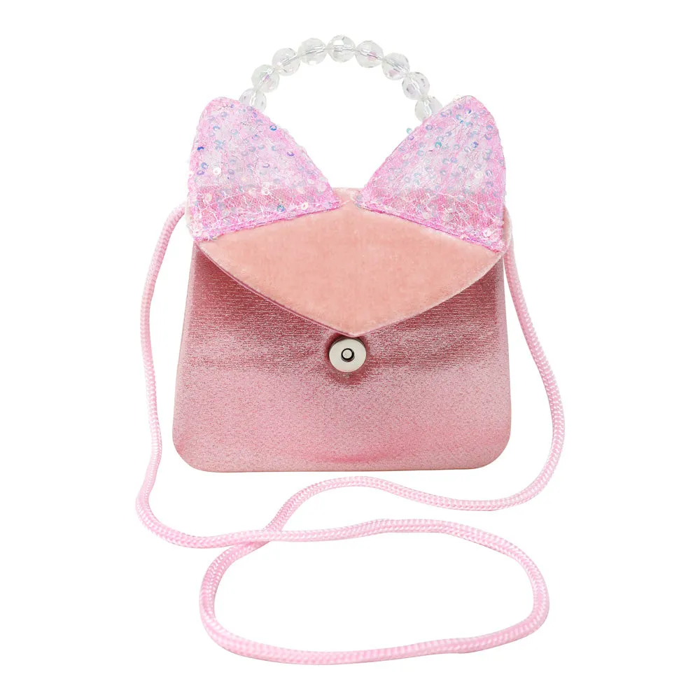 Pink Bella Bunny Sequin Bunny Ears Hard Handbag