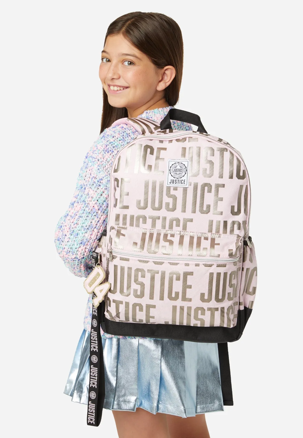 Pink Justice Type Backpack