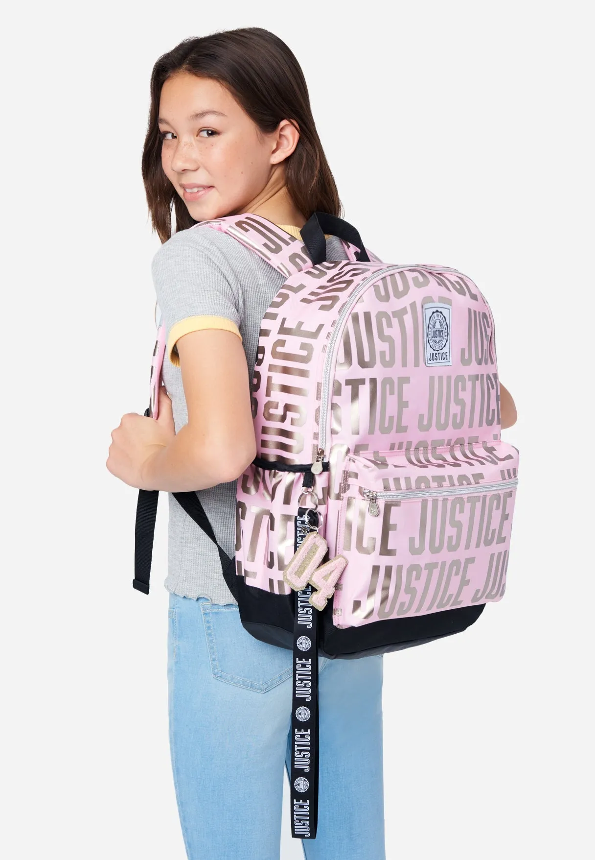 Pink Justice Type Backpack