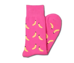 Pink Socks with Bananas