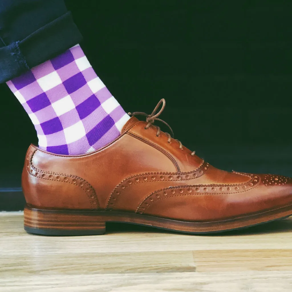 Purple Gingham Socks