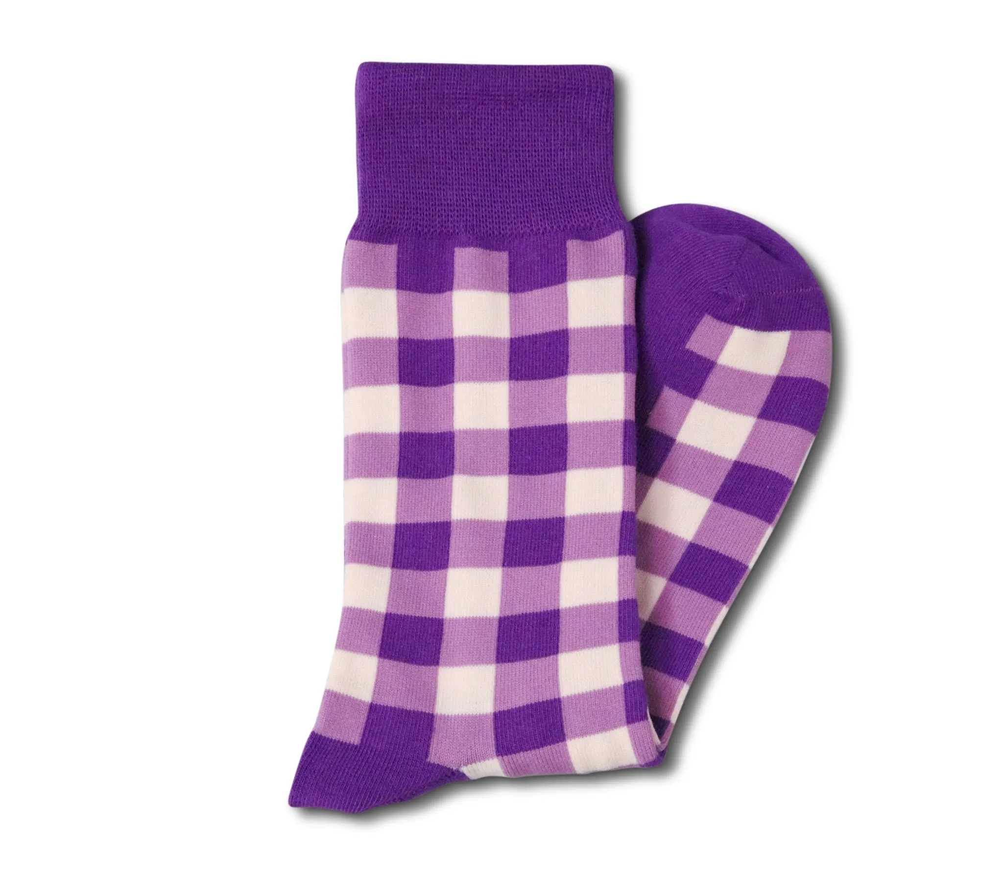 Purple Gingham Socks