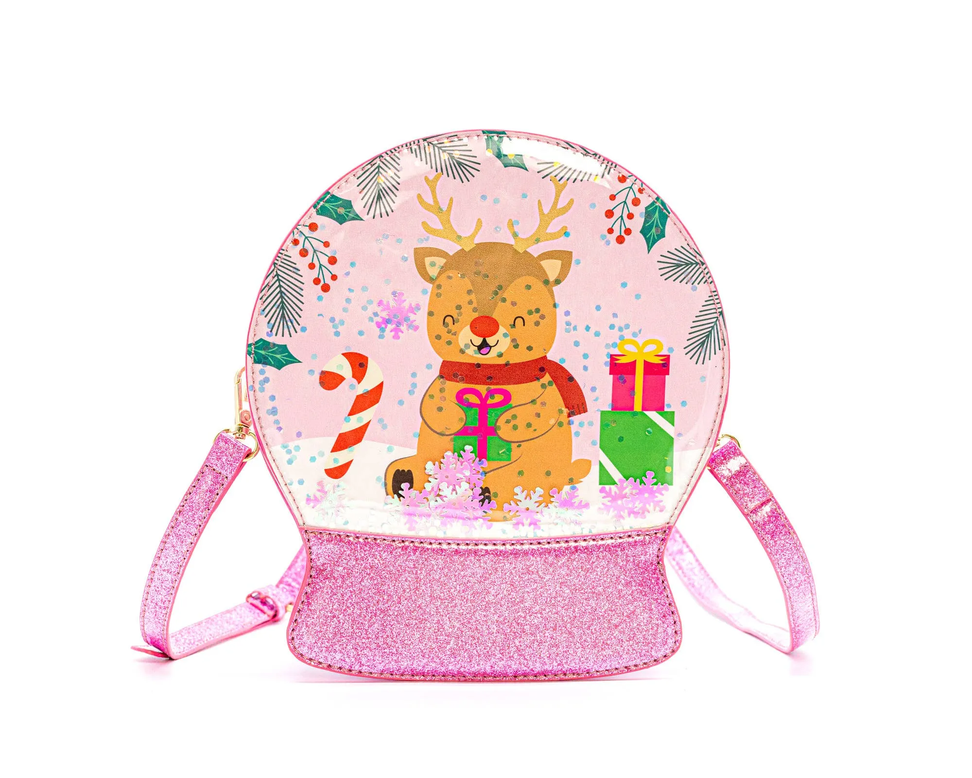 "Reindeer Cheer" Christmas Holiday Snowglobe Handbag (Bewaltz)