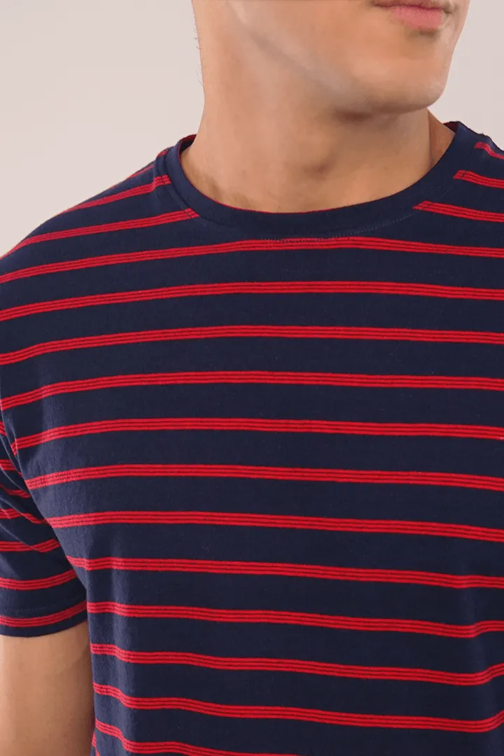 Red Stripes Half Sleeve T-Shirt