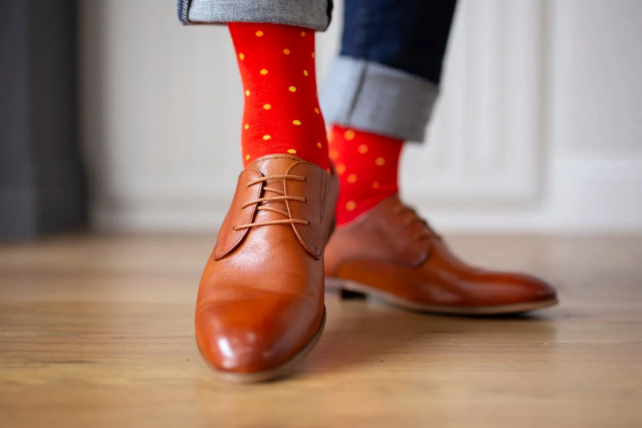 Red With Orange And Red Sock