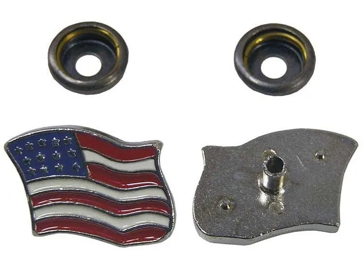 Replacement Enameled American Flag Snap Head Set (4)