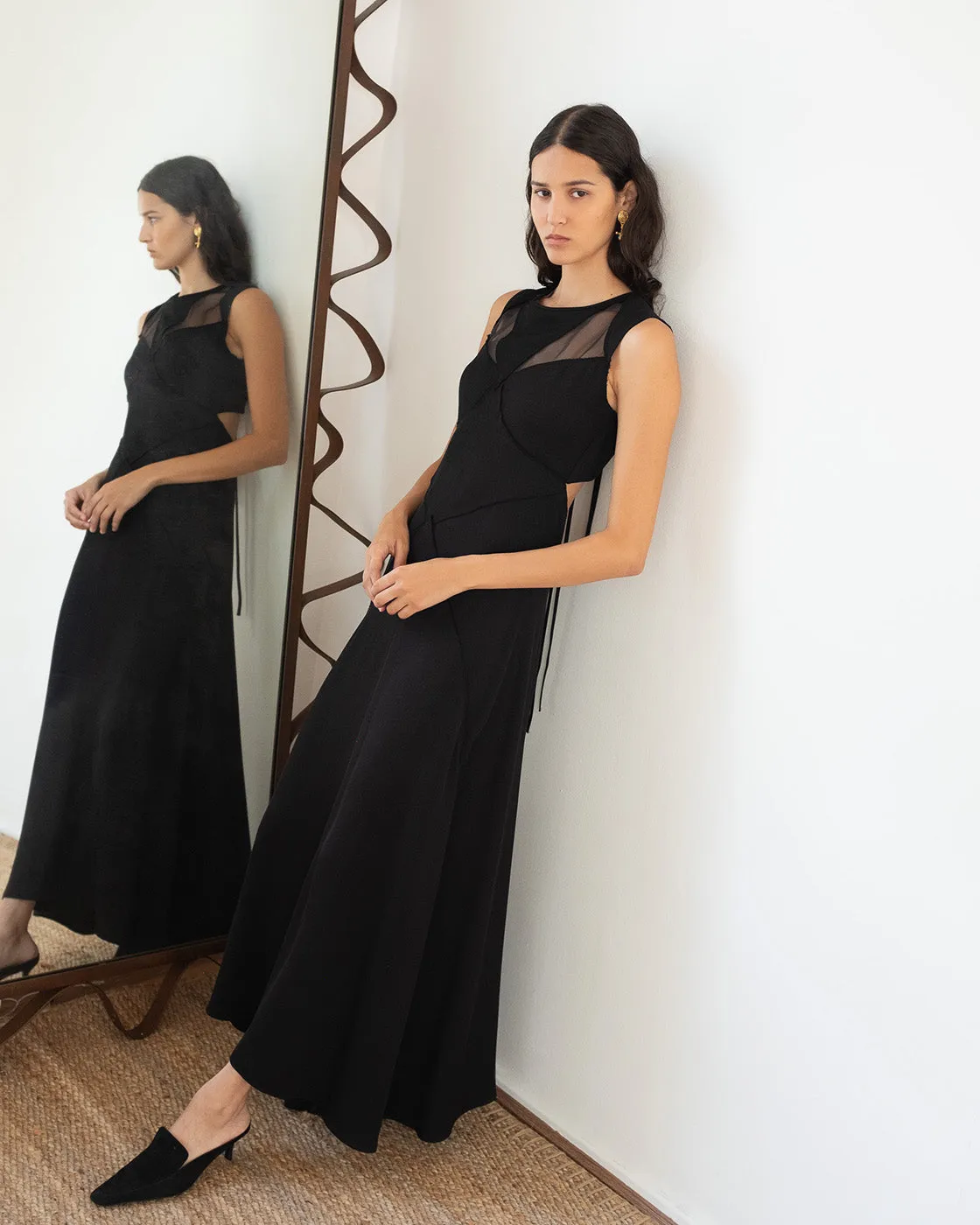 Sadie Dress Crepe Twill Viscose Black