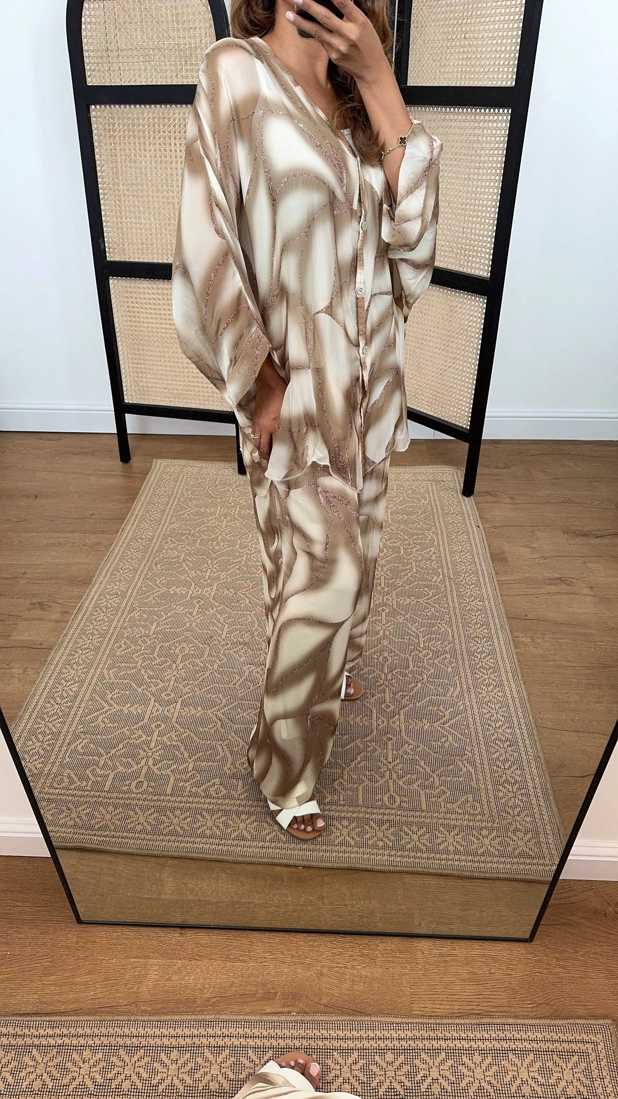 Salomi marble print coord in beige