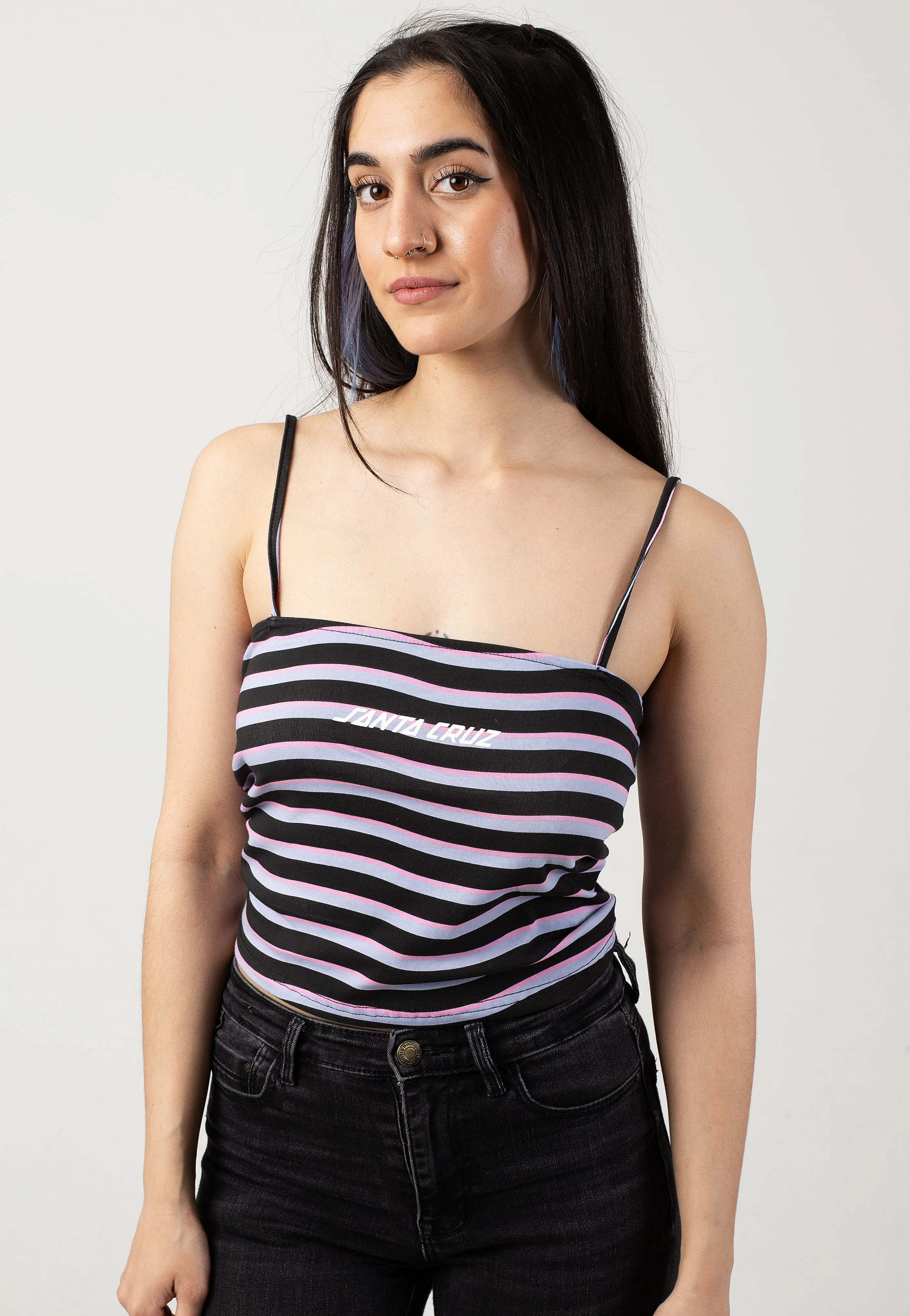 Santa Cruz - Strip Black Wave Stripe - Top