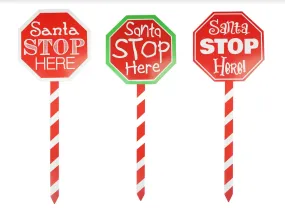 Santa Stop Here Stake Asst (80cm)