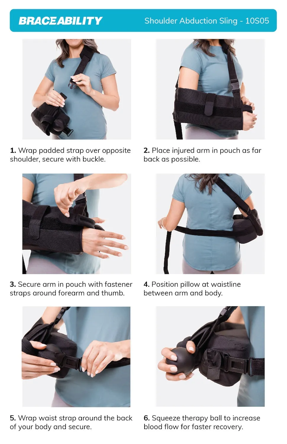 Shoulder Abduction Sling Immobilizer | Rotator Cuff Arm Brace for Post-Surgery Recovery & Subluxation