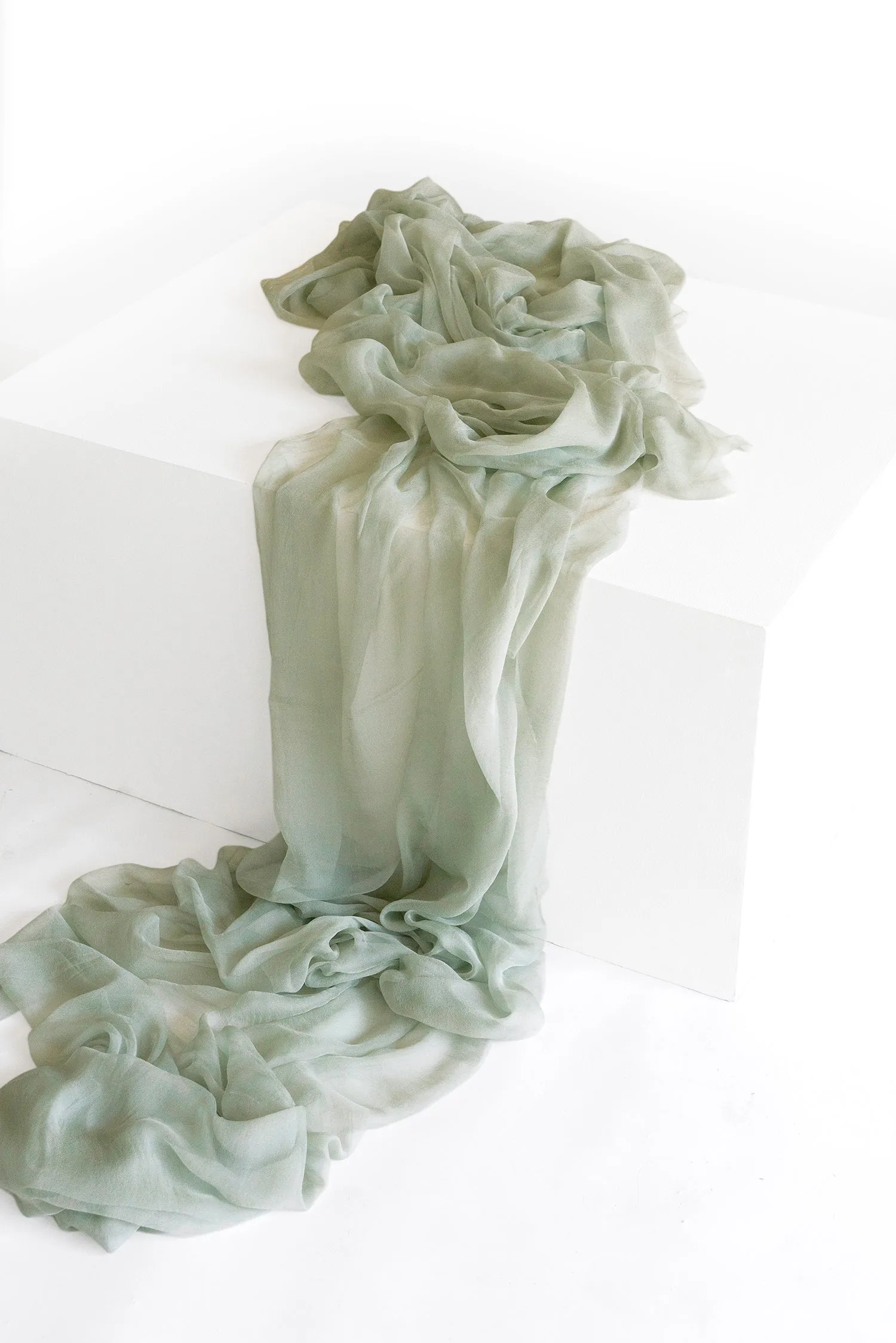 Silk Gossamer Textile in Sage