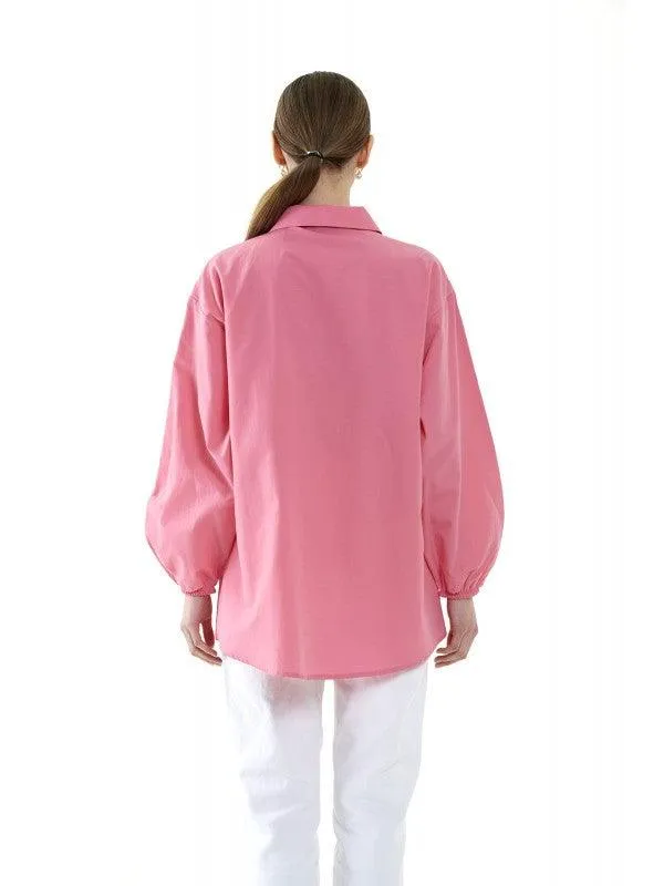 SIMPLE FASHION WOMEN'S LONG SHIRT - 4