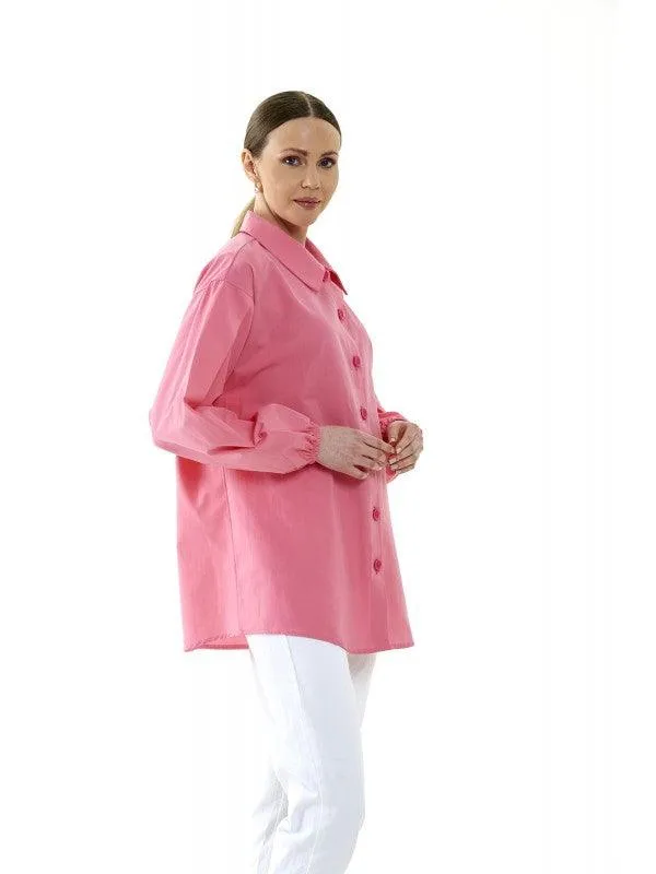 SIMPLE FASHION WOMEN'S LONG SHIRT - 4