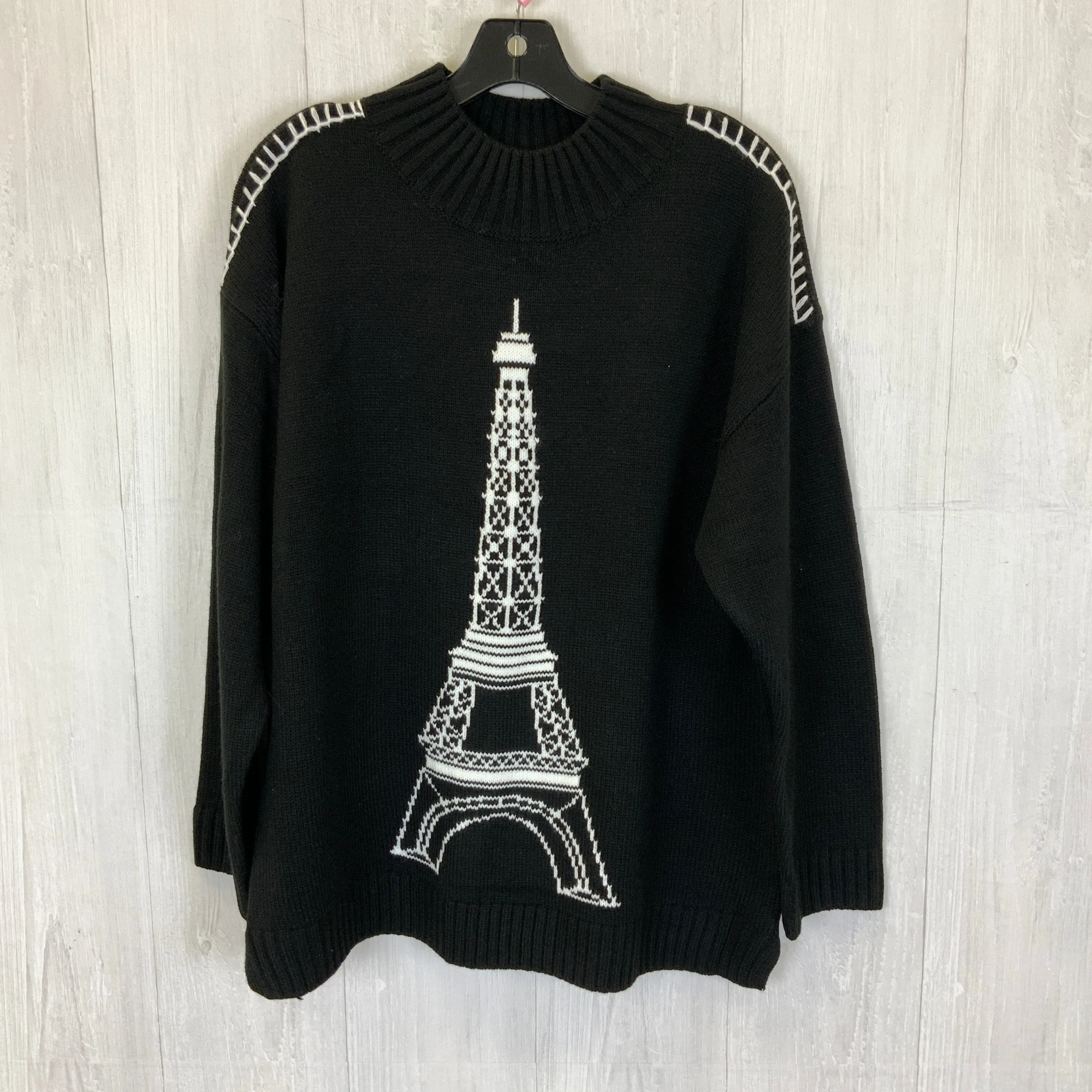 Sweater By Karl Lagerfeld In Black & White, Size: L