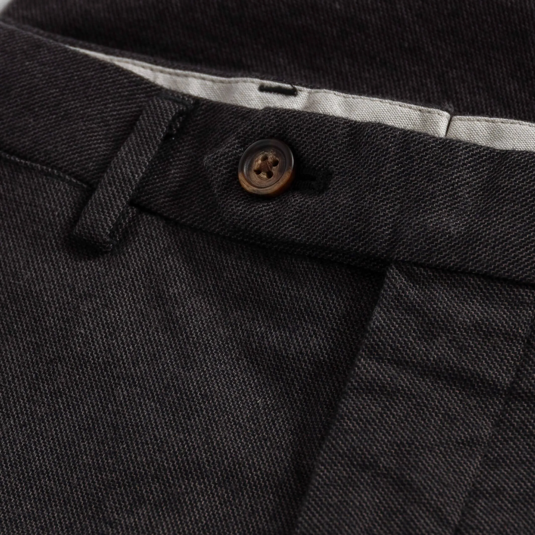 The Dark Brown Brushed Cotton Richmond Dress Chino Custom Pant