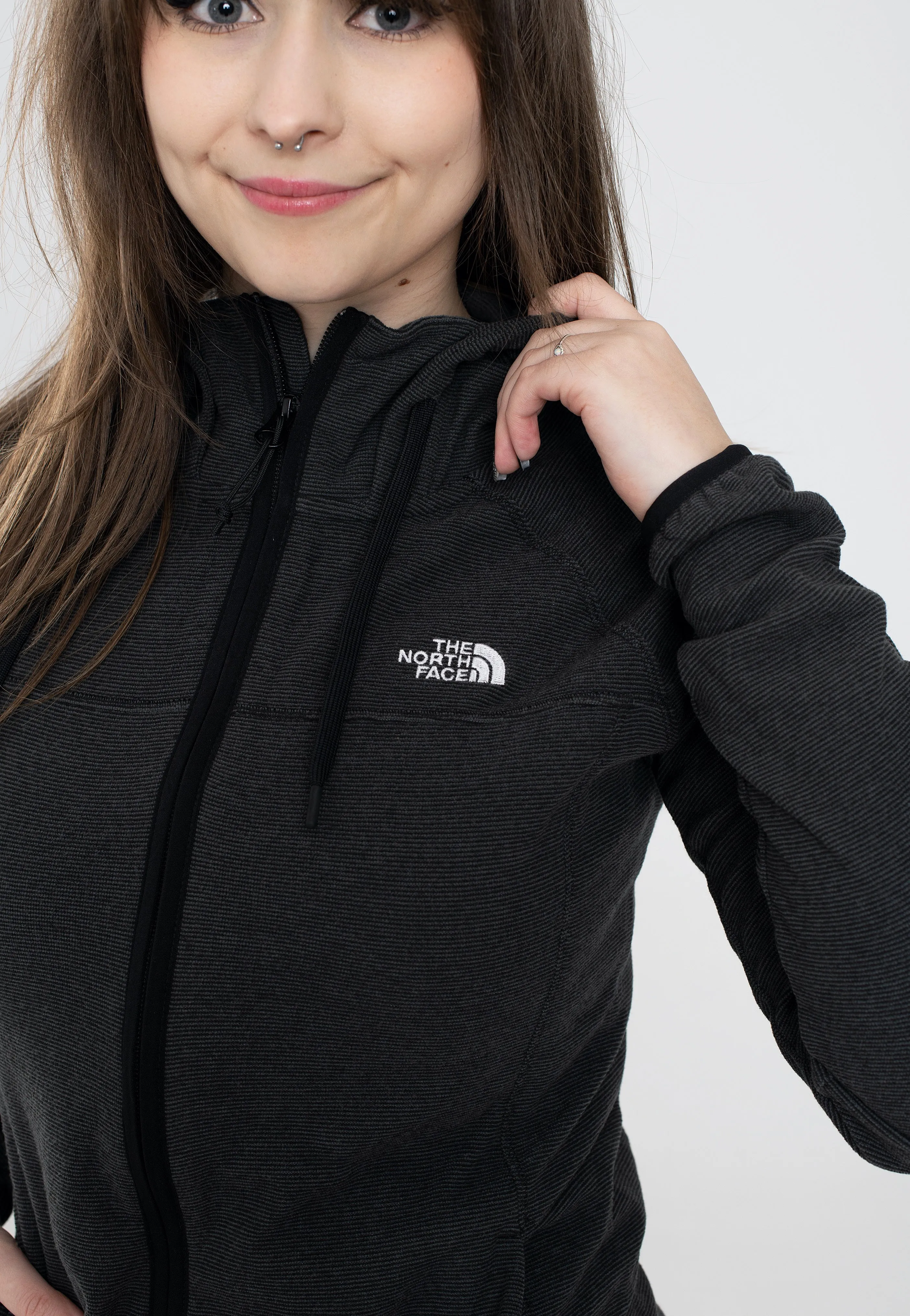 The North Face - Women’s Homesafe Full Zip Fleece Tnf Black Strip - Zipper