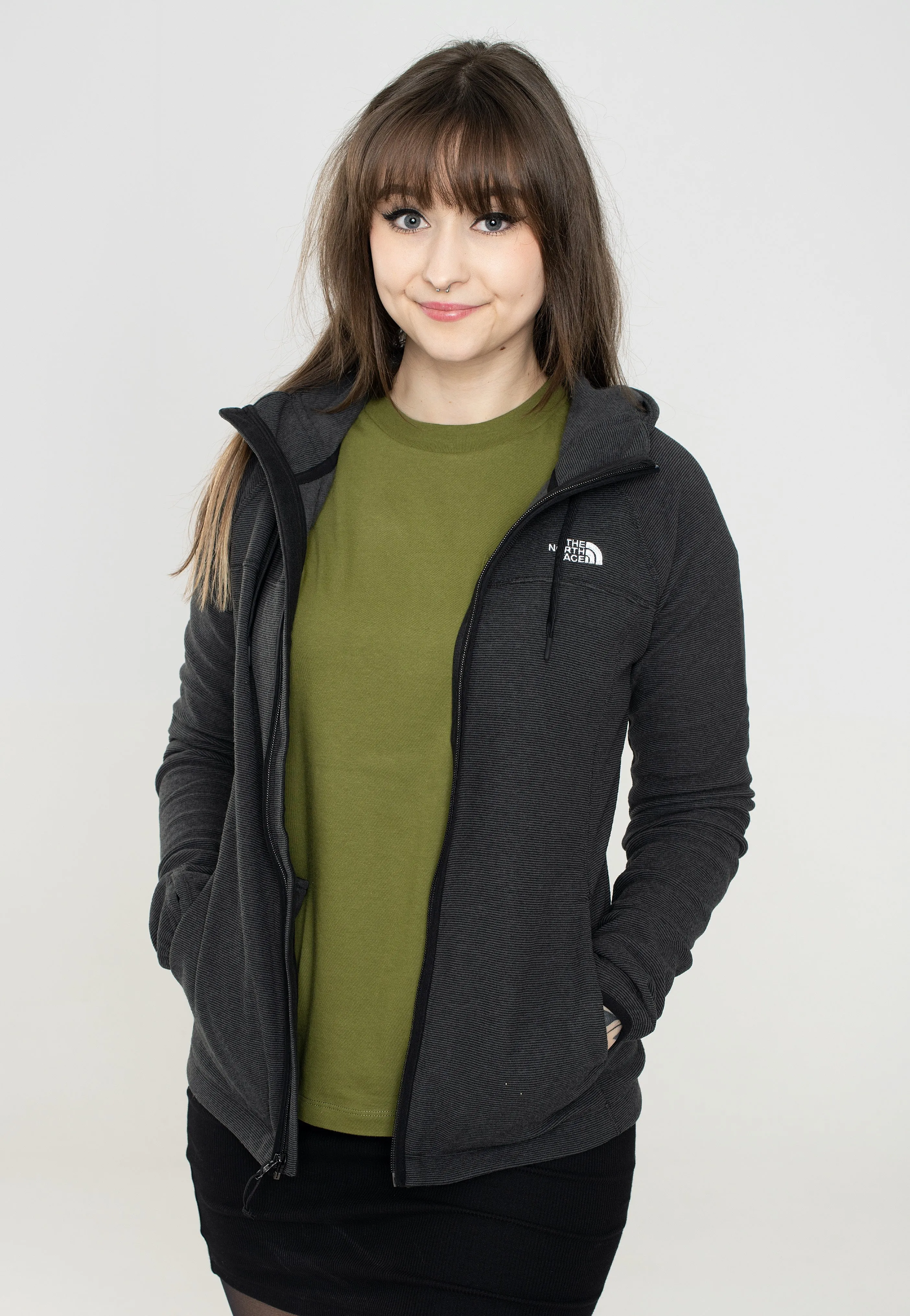 The North Face - Women’s Homesafe Full Zip Fleece Tnf Black Strip - Zipper