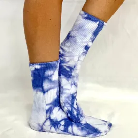 TIE DYE  yoga grip crew socks - lilac