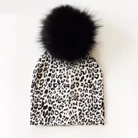 Tiny Trendsetters-Leopard Print Beanie Hat(6M-3T)