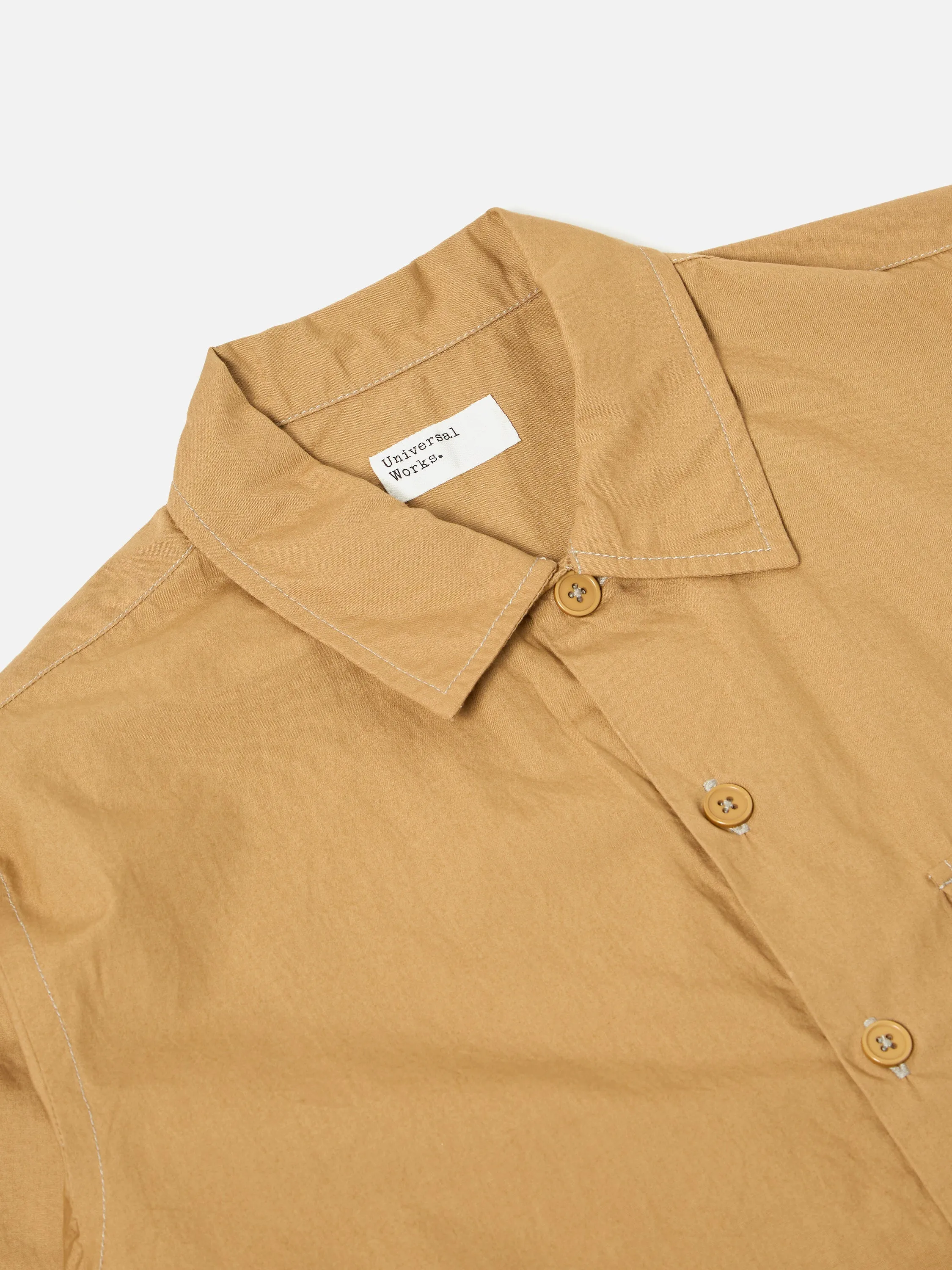 Universal Works Field Shirt in Sand Broad Cloth