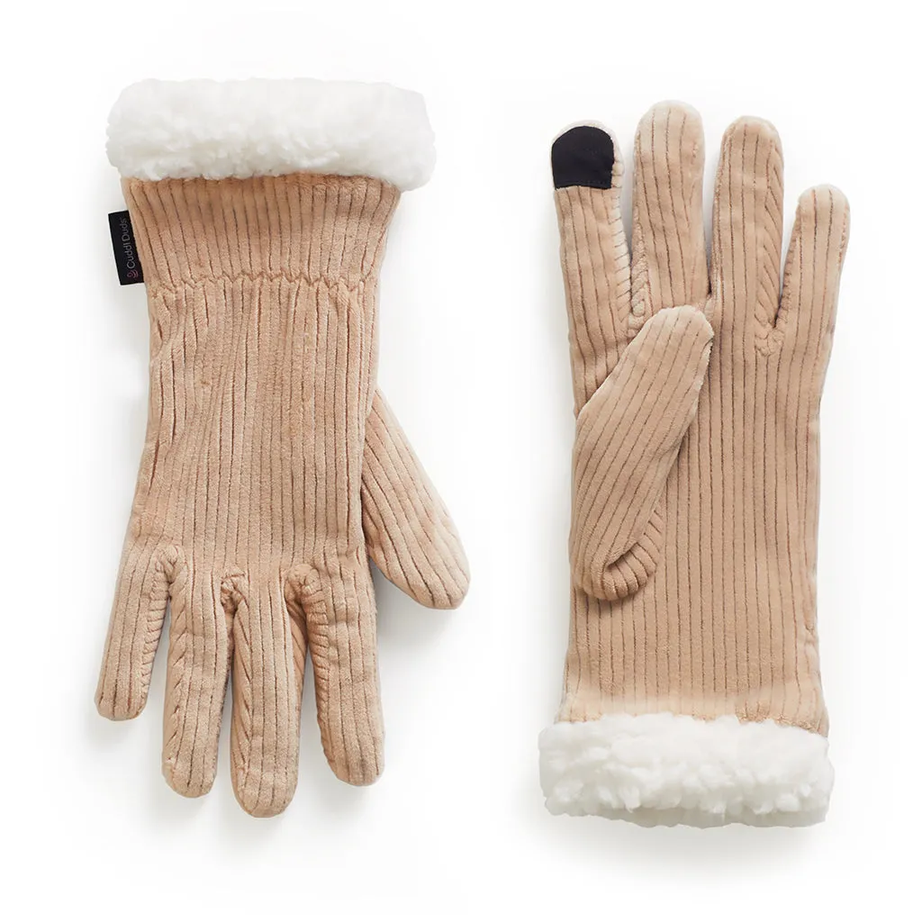 Velour Corduroy Glove with Cloud Fleece Cuff