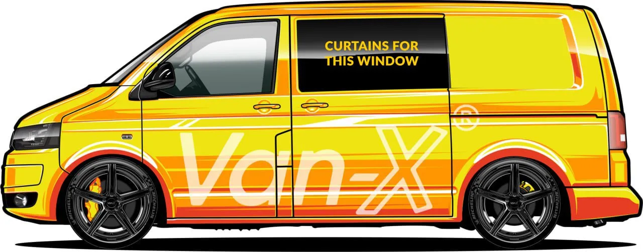 VW T5 Caravelle / Shuttle Premium Window Curtains - Black/Grey - CREATE YOUR OWN BUNDLE! Van-X