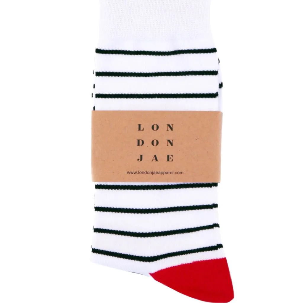 White with Black Stripes Socks