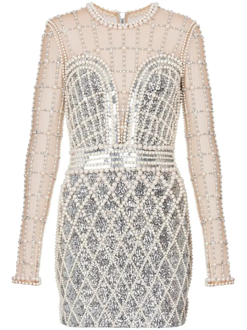 Women’s Bead and Crystal Embellished Sequined Mini Dress