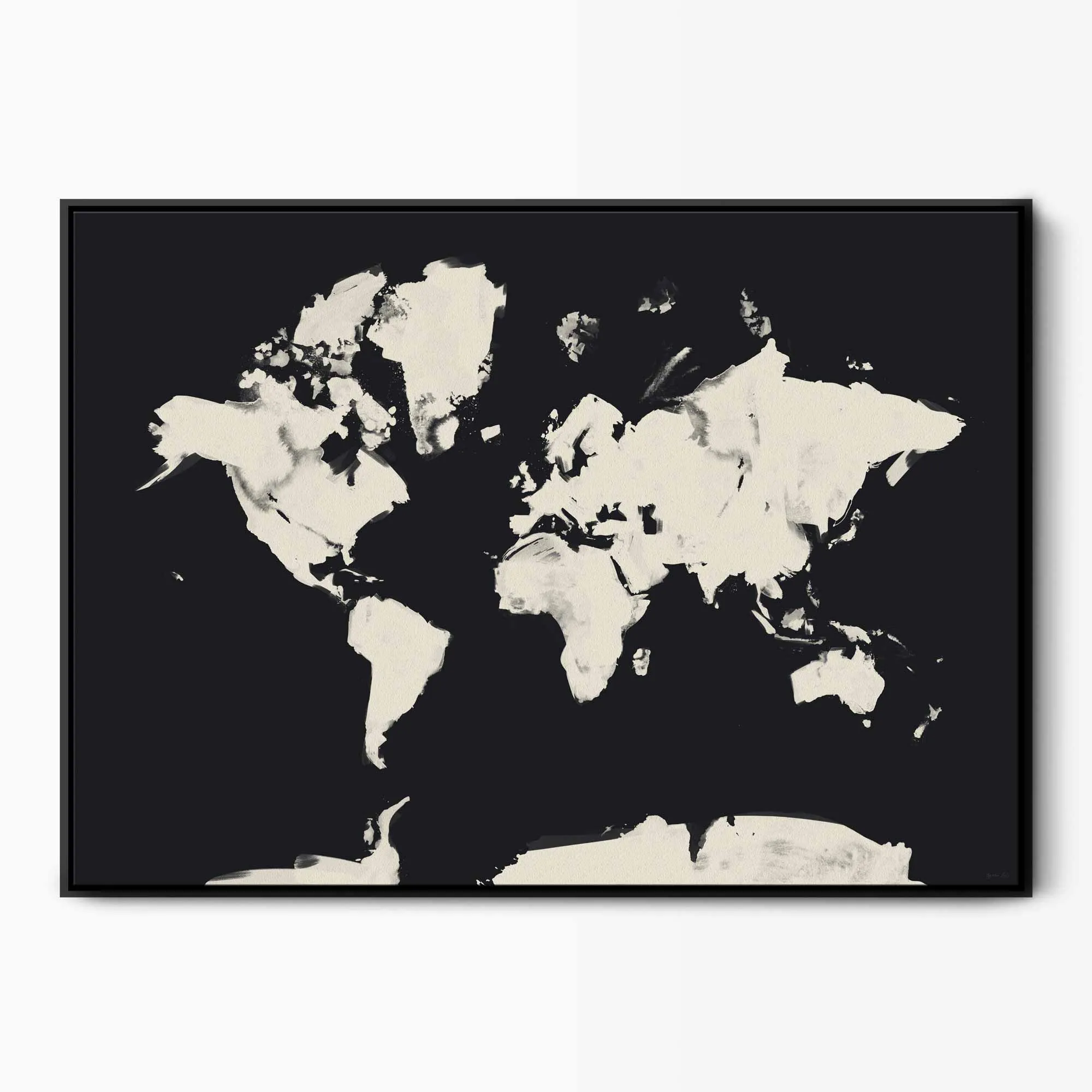 World Map Framed Canvas Art